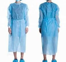 Anti robe chirurgicale jetable statique, robe d'isolement du produit hydrofuge pp