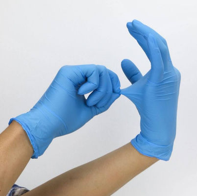 Gants jetables moyens de nitriles, couleur durable de bleu de gants d'examen de nitriles