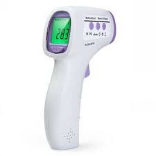 Thermomètre fixé au mur infrarouge médical infrarouge tenu dans la main de Digital