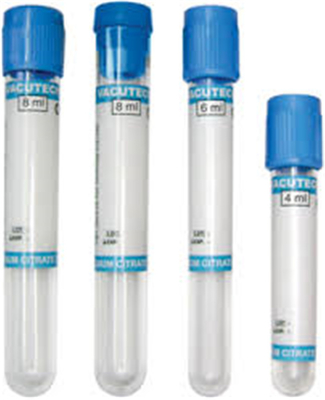 Tube supérieur bleu-clair d'analyse de sang d'EDTA de préparation de plasma de citrate sodique