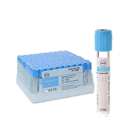 Tube supérieur bleu-clair d'analyse de sang d'EDTA de préparation de plasma de citrate sodique