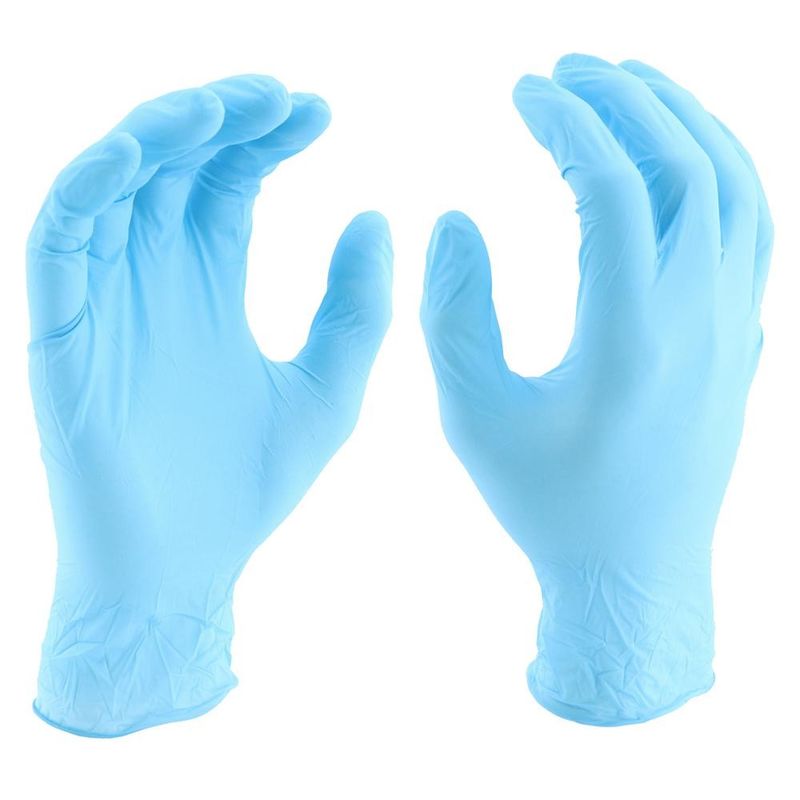 Gants jetables libres de nitriles de latex, gants imperméables de nitriles de catégorie comestible